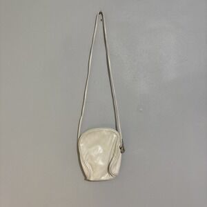 Vintage Dawli Genuine White Leather Crossbody Shoulder Purse Handbag Read